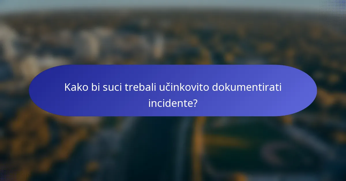 Kako bi suci trebali učinkovito dokumentirati incidente?