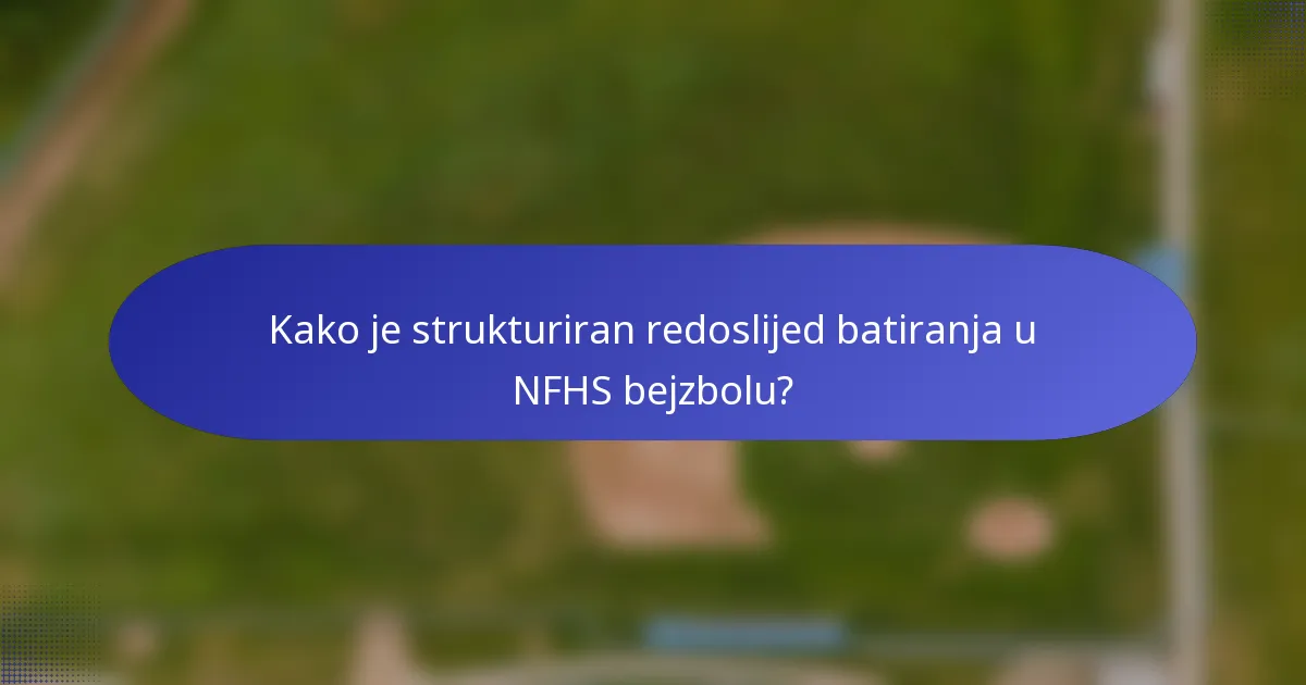 Kako je strukturiran redoslijed batiranja u NFHS bejzbolu?