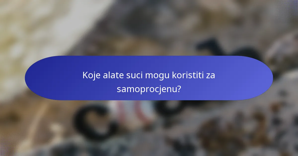 Koje alate suci mogu koristiti za samoprocjenu?