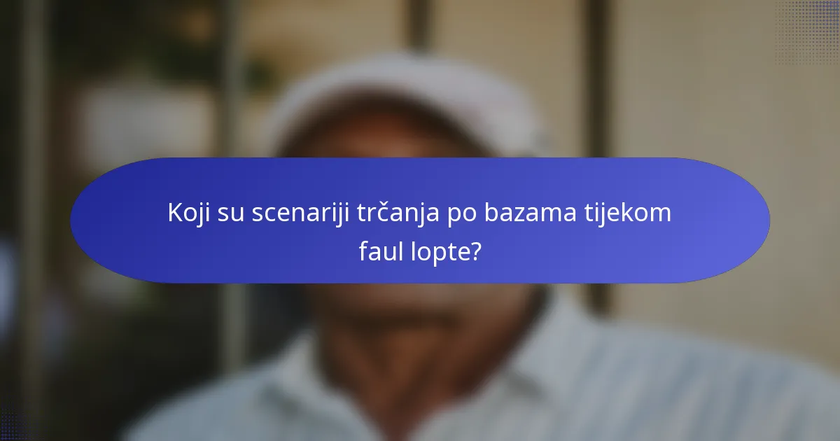 Koji su scenariji trčanja po bazama tijekom faul lopte?